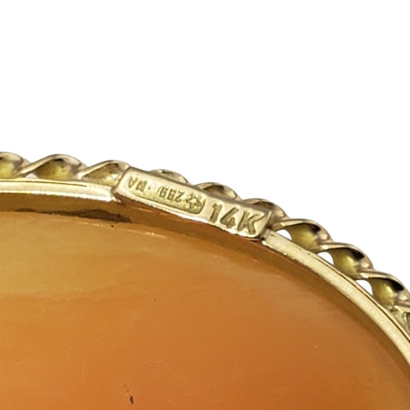 Vintage 14 Karat Yellow Gold Cameo Brooch/Pendant #13079 - Picture 5 of 6